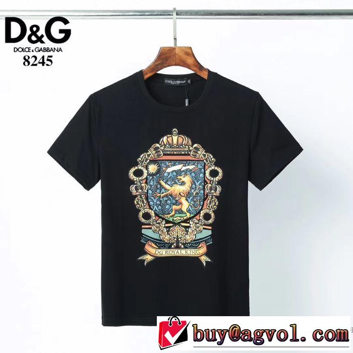 普段使いにも最適なアイテム 2色可選 半袖Tシャツ ストリート感あふれ ドルチェ＆ガッバーナ Dolce&Gabbana