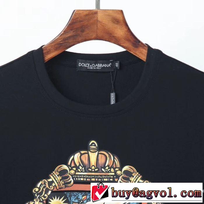 普段使いにも最適なアイテム 2色可選 半袖Tシャツ ストリート感あふれ ドルチェ＆ガッバーナ Dolce&Gabbana