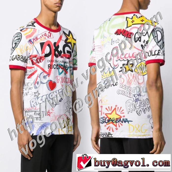 半袖Tシャツ 2色可選 累積売上総額第１位 ドルチェ＆ガッバーナ Dolce&Gabbana 20SS☆送料込