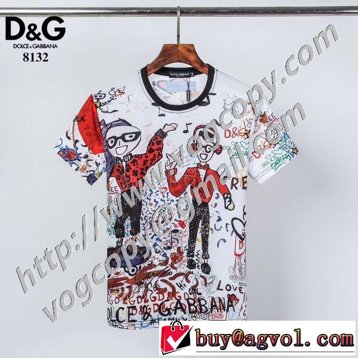 2020話題の商品 2色可選 ドルチェ＆ガッバーナ Dolce&Gabbana 飽きもこないデザイン 半袖Tシャツ
