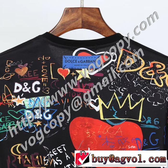 2020話題の商品 2色可選 ドルチェ＆ガッバーナ Dolce&Gabbana 飽きもこないデザイン 半袖Tシャツ