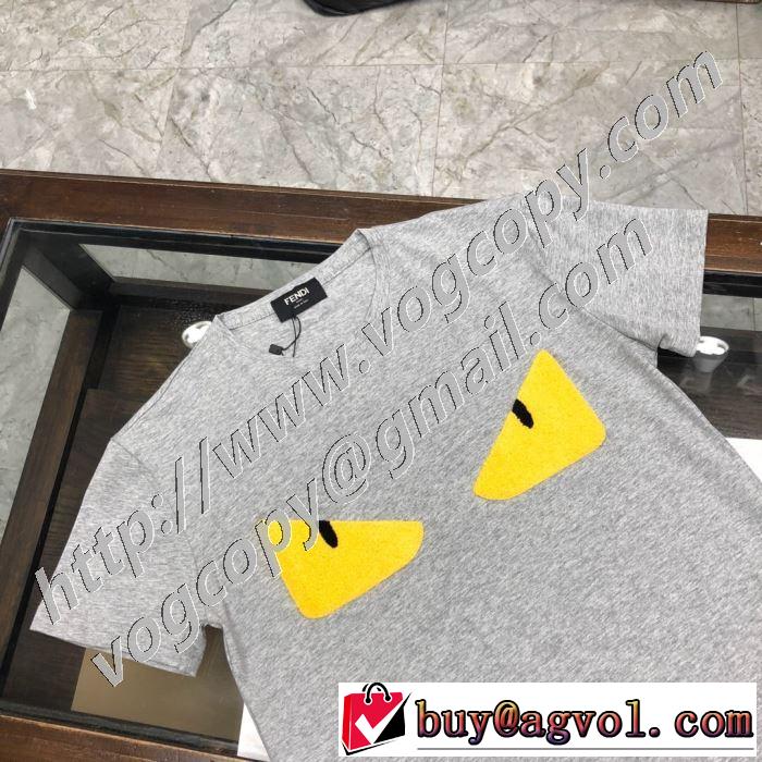 普段見ないデザインばかり 半袖Tシャツ2色可選  春夏コレクション新品 フェンディ FENDI
