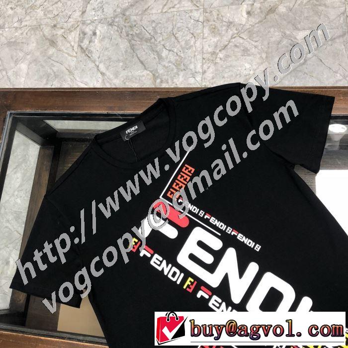 フェンディ高級感のある素材  3色可選 FENDI 一番手に入れやすい 半袖Tシャツ 海外でも人気なブランド