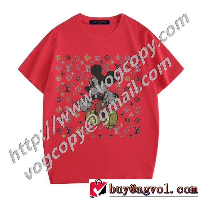 4色可選 ルイ ヴィトン人気の高いブランド  LOUIS VUITTON 半袖Tシャツ 普段使いにも最適なアイテム