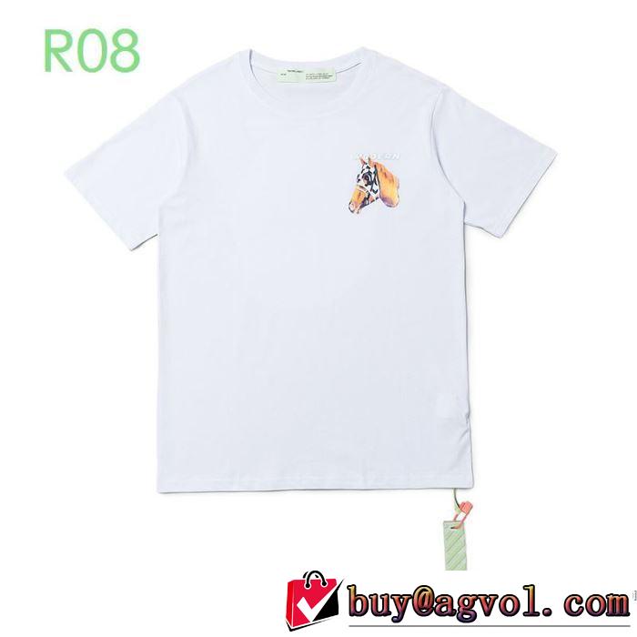 オススメのアイテムを見逃すな 2色可選 半袖Tシャツ おしゃれ刷新に役立つ Off-White オフホワイト