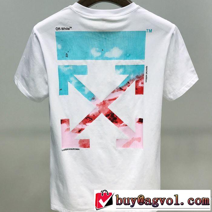 2色可選 着こなしを楽しむ 半袖Tシャツ 有名ブランドです Off-White 限定品が登場 オフホワイト