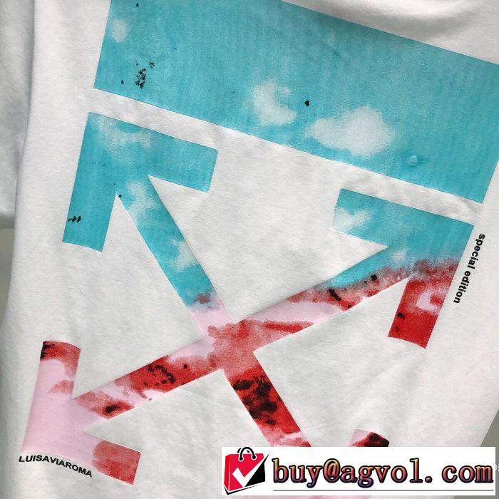 2色可選 着こなしを楽しむ 半袖Tシャツ 有名ブランドです Off-White 限定品が登場 オフホワイト