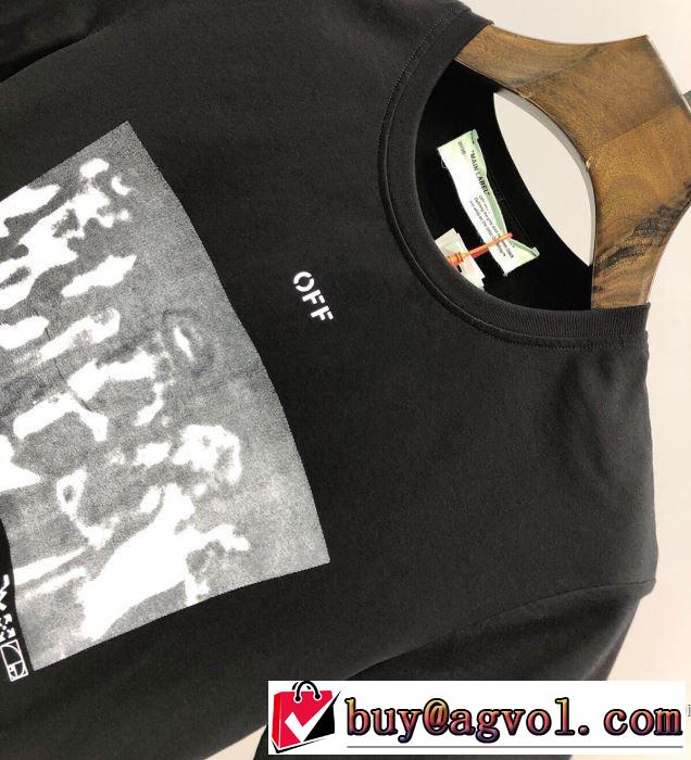 Off-White この時期の一番人気は2色可選  オフホワイト シンプルなファッション 半袖Tシャツ