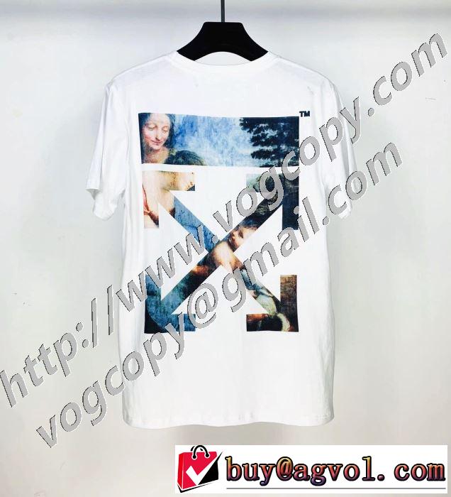 2色可選 シンプルなファッション 半袖Tシャツ この時期の一番人気は Off-White オフホワイト