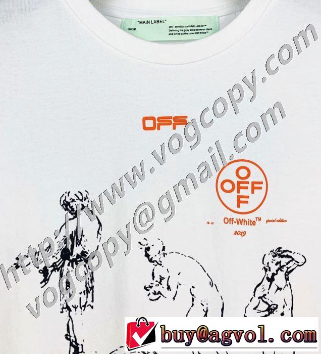 2色可選 シンプルなファッション 半袖Tシャツ この時期の一番人気は Off-White オフホワイト