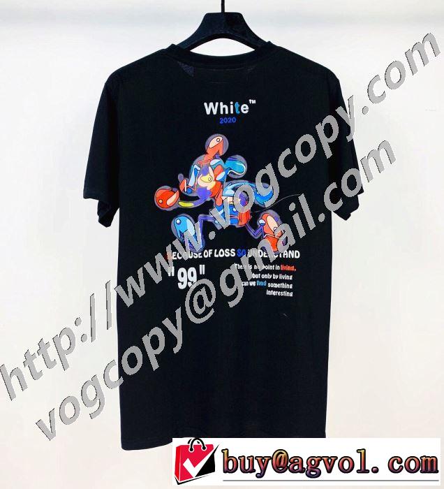 Off-White 2020SS人気 2色可選 オフホワイト 2年以上連続１位獲得 半袖Tシャツ エレガントな雰囲気