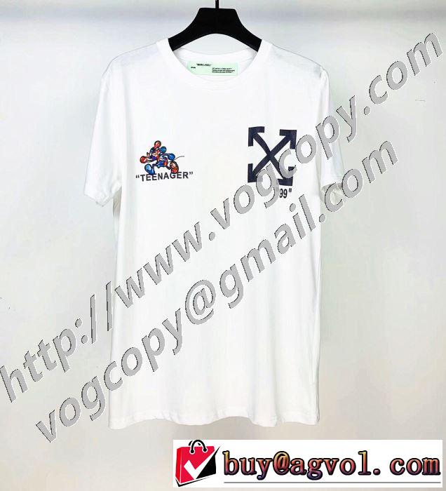 Off-White 2020SS人気 2色可選 オフホワイト 2年以上連続１位獲得 半袖Tシャツ エレガントな雰囲気