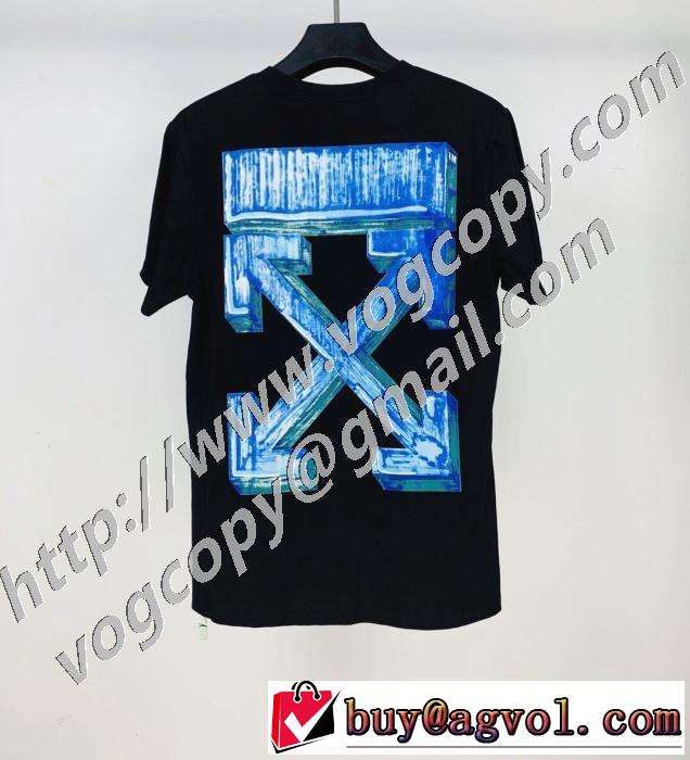 2色可選 オススメのアイテムを見逃すな 半袖Tシャツ おしゃれな人が持っている Off-White オフホワイト