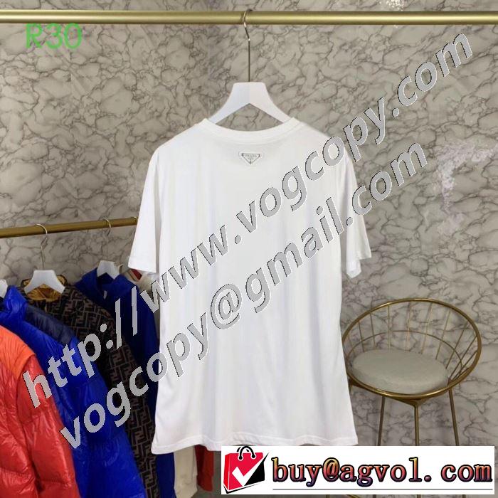 手頃価格でカブり知らず プラダ PRADA 2色可選 半袖Tシャツ 通勤通学どちらでも使え