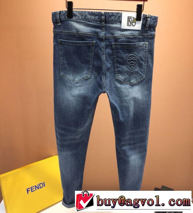 FENDIパンツ コーデ メンズ ファション2020春夏新作 フェンデイ コピー デニムジーンズ サイズ感カジュアル快適