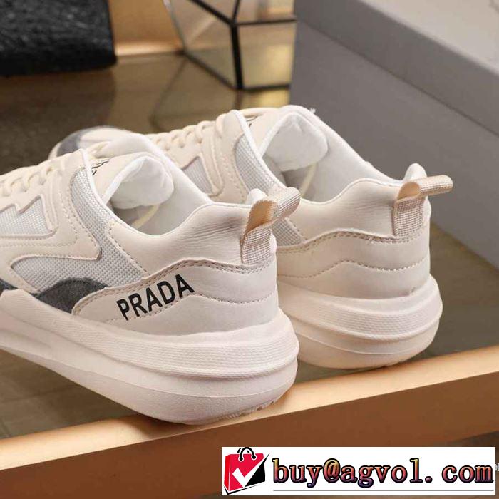 プラダ 素敵なアイテム PRADA 2色可選 通勤通学どちらでも使え スニーカー 万能に使える