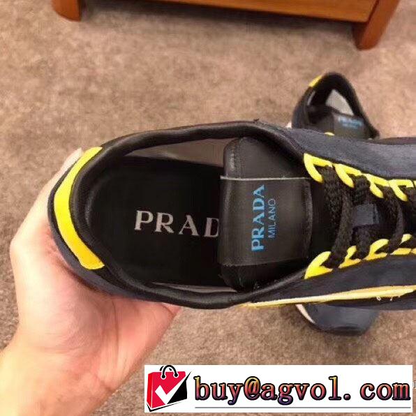 3色可選 着こなしを楽しむ スニーカー 有名ブランドです プラダ PRADA 限定品が登場