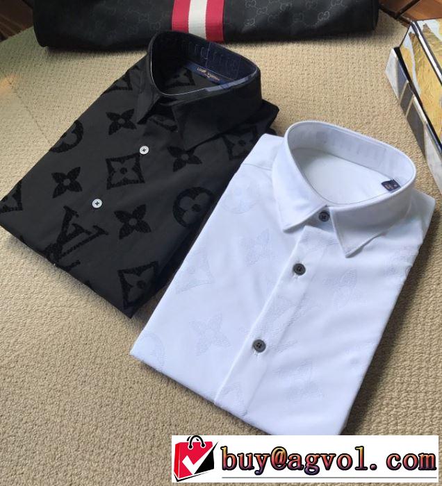 2020最新入荷ヴィトン シャツ コピー Louis Vuitton 春夏ファション ビジネスに最適な モノグラムプリントシャツコーデ