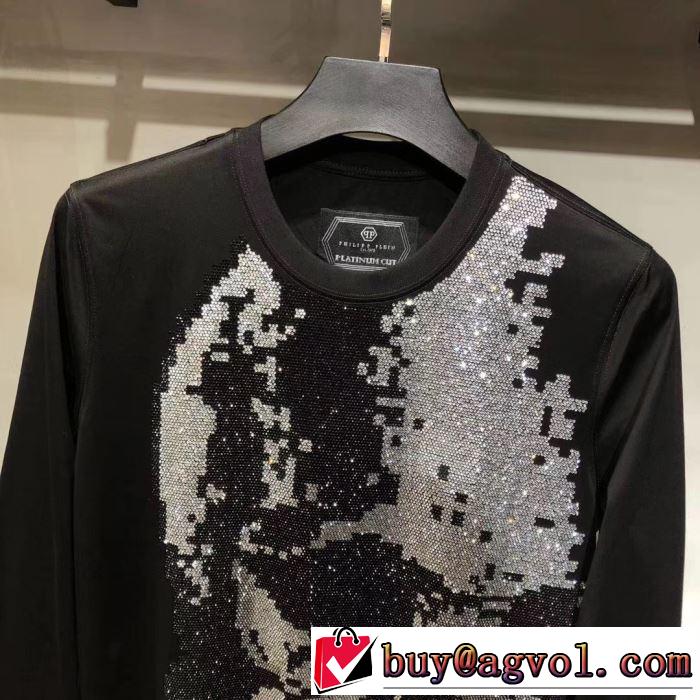 長袖/Tシャツ 秋冬の季節にぴったりの高機能新作  PHILIPP PLEIN 2019秋冬活躍人気定番新作 フィリッププレイン