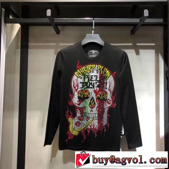 秋のおしゃれをスタートする人気新作長袖/Tシャツ PHILIPP PLEIN 定番人気の2019秋冬モデル フィリッププレイン