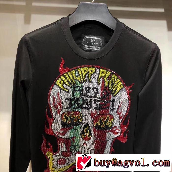 秋のおしゃれをスタートする人気新作長袖/Tシャツ PHILIPP PLEIN 定番人気の2019秋冬モデル フィリッププレイン