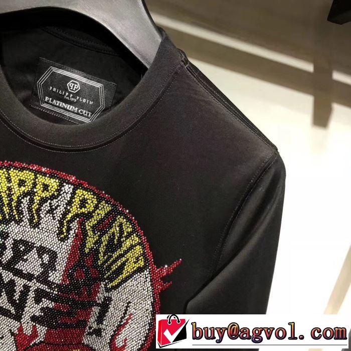 秋のおしゃれをスタートする人気新作長袖/Tシャツ PHILIPP PLEIN 定番人気の2019秋冬モデル フィリッププレイン