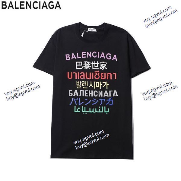 バレンシアガ BALENCIAGA 希少 2020秋冬 半袖Tシャツ 2色可選 BALENCIAGAスーパーコピー 言語プリント