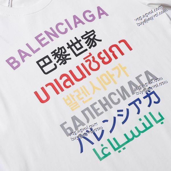 バレンシアガ BALENCIAGA 希少 2020秋冬 半袖Tシャツ 2色可選 BALENCIAGAスーパーコピー 言語プリント