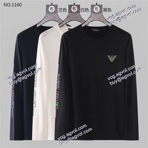  3色可選  耐久性のある ARMANI偽物  ファション性の高い  2020AW アルマーニコピー長袖 /ロングTシャツ 
