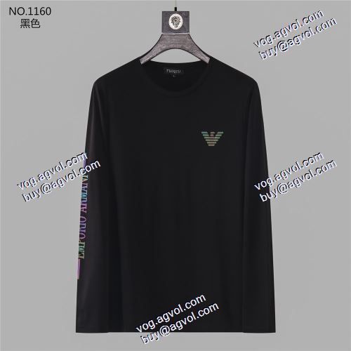  3色可選  耐久性のある ARMANI偽物  ファション性の高い  2020AW アルマーニコピー長袖 /ロングTシャツ 