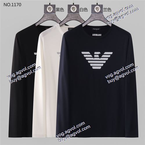  2020AW アルマーニコピー 3色可選 個性的なデザ 長袖 /ロングTシャツARMANI偽物  デザイン性の高い 