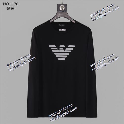  2020AW アルマーニコピー 3色可選 個性的なデザ 長袖 /ロングTシャツARMANI偽物  デザイン性の高い 