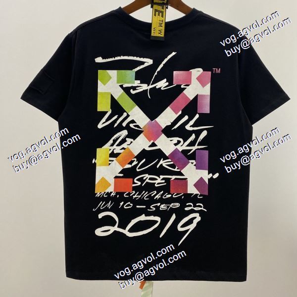 2020秋冬 Off-White オフホワイトコピー 海外セレブ愛用 2色可選 半袖Tシャツ 