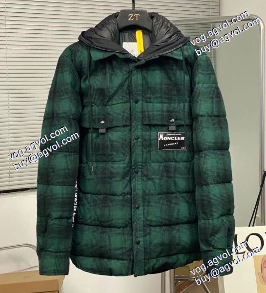 MONCLERスーパーコピー 上品な輝きを放つ形 2020秋冬 Moncler x藤原浩連名毛の格子の稲妻の標識のシャツのダウンジャケット