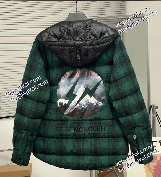MONCLERスーパーコピー 上品な輝きを放つ形 2020秋冬 Moncler x藤原浩連名毛の格子の稲妻の標識のシャツのダウンジャケット