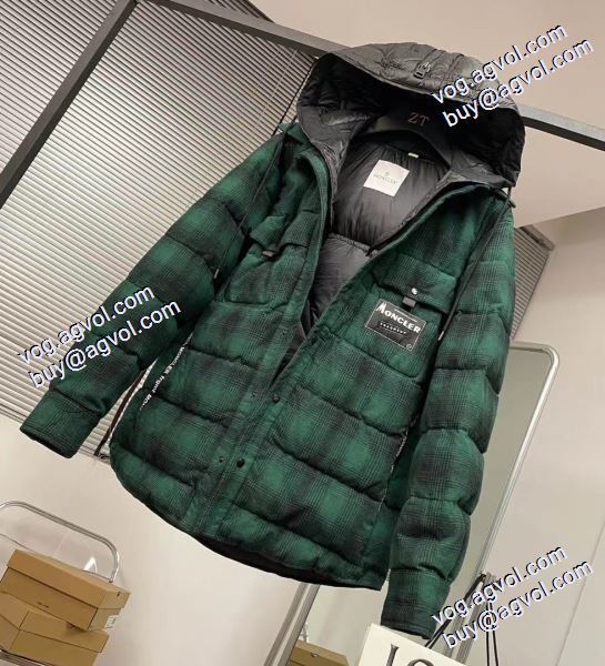 MONCLERスーパーコピー 上品な輝きを放つ形 2020秋冬 Moncler x藤原浩連名毛の格子の稲妻の標識のシャツのダウンジャケット