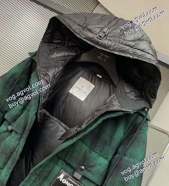 MONCLERスーパーコピー 上品な輝きを放つ形 2020秋冬 Moncler x藤原浩連名毛の格子の稲妻の標識のシャツのダウンジャケット