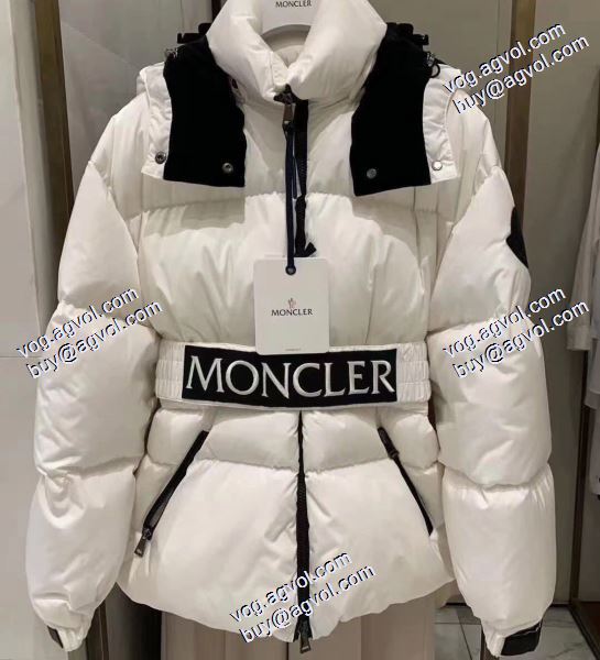 モンクレール MONCLER 2020秋冬 レディース ダウンジャケット 2色可選 ロゴマーク刺繍ベルトダウンジャケット