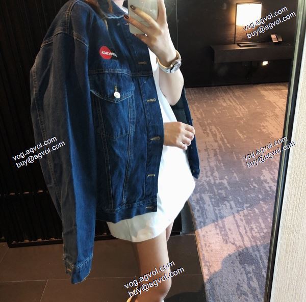 バレンシアガ BALENCIAGA 2020 デニムジャケット バレンシアガコピー ブランド お洒落に魅せる 刺繍ロゴのデニムコート