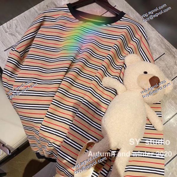 高品質 人気BURBERRYブランド コピー  バーバリー BURBERRY 2020AW プルオーバーパーカー ストライプパーカー