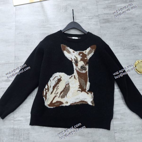 BURBERRYスーパーコピー 激安 バーバリー 2020AW プルオーバーパーカーコスパ最高のプライスBURBERRY  子鹿の丸首ニットセーター