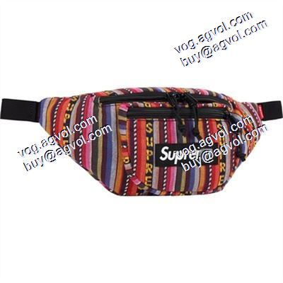 Supreme 20SS Woven Stripe Waist Bag シュプリームコピー SUPREMEコピー ウエストポーチ 売れ筋のいい 男女兼用バッグ