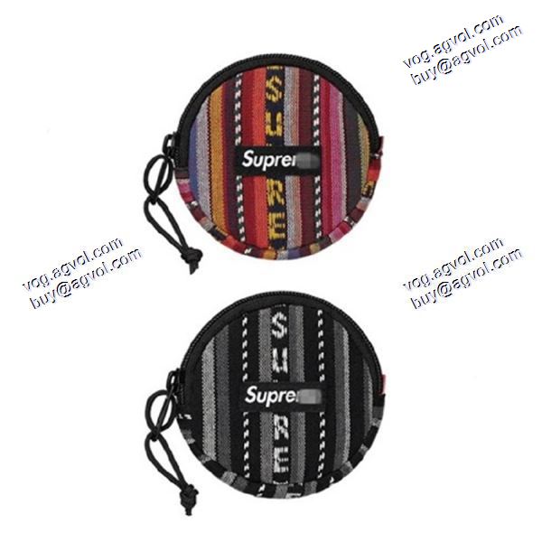 シュプリームコピー 売れ筋のいい 2色可選 Supreme 20SS Woven Stripe Coin Pouch SUPREMEコピー 編む財布ゼロ 男女兼用バッグ