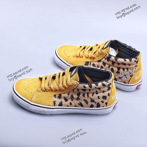シュプリームコピー Supreme VansXSk8 Mid Velvet Leopard Royal スニーカー  リゾートスタイル