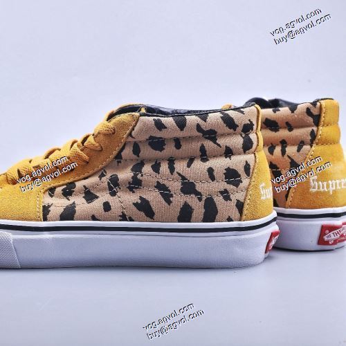 シュプリームコピー Supreme VansXSk8 Mid Velvet Leopard Royal スニーカー  リゾートスタイル