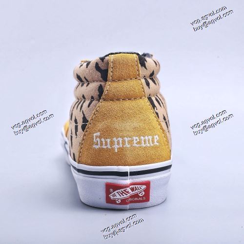 シュプリームコピー Supreme VansXSk8 Mid Velvet Leopard Royal スニーカー  リゾートスタイル