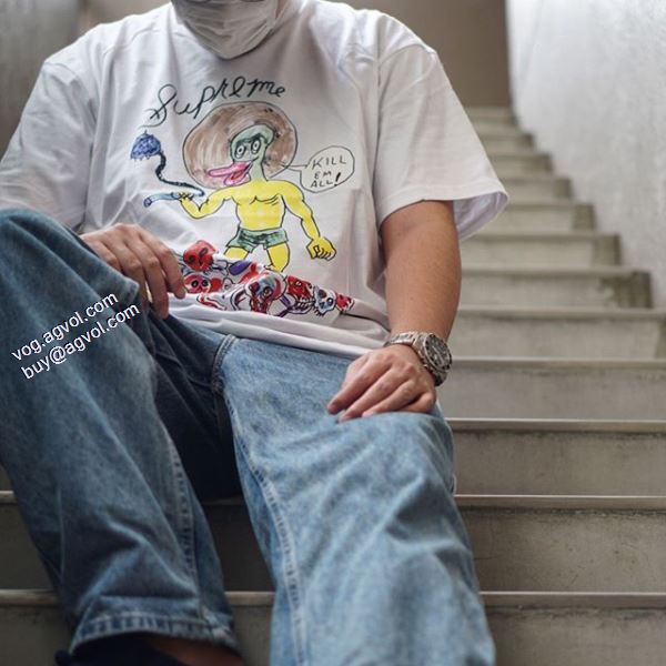 シュプリーム SUPREME Supreme 20ss Daniel Johnston Kill Em All Tee 2色可選 2020春夏新作 Tシャツ/半袖