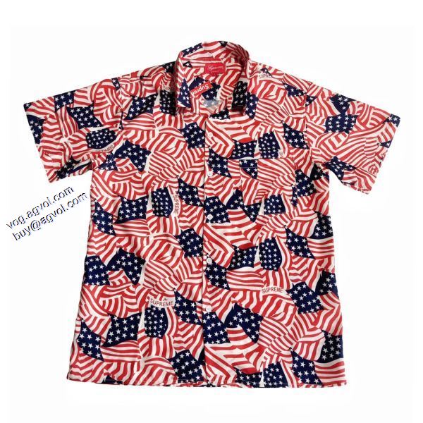 ファション性の高い シュプリームカジュアル SUPREME 2色可選 2020春夏新作 Tシャツ/半袖 SUPREMEアメリカン国旗半袖シャツ