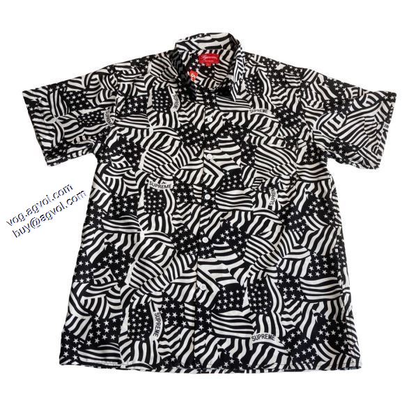 ファション性の高い シュプリームカジュアル SUPREME 2色可選 2020春夏新作 Tシャツ/半袖 SUPREMEアメリカン国旗半袖シャツ