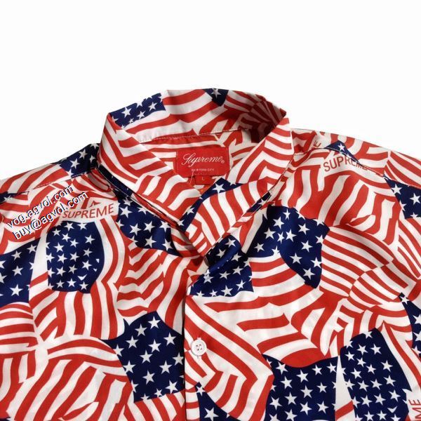 ファション性の高い シュプリームカジュアル SUPREME 2色可選 2020春夏新作 Tシャツ/半袖 SUPREMEアメリカン国旗半袖シャツ